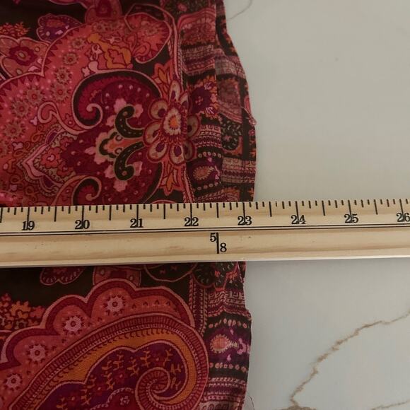 The Limited Skirt Full Wool Blend Tiered Pullon Brown Paisley SZS Midi - Picture 7 of 9